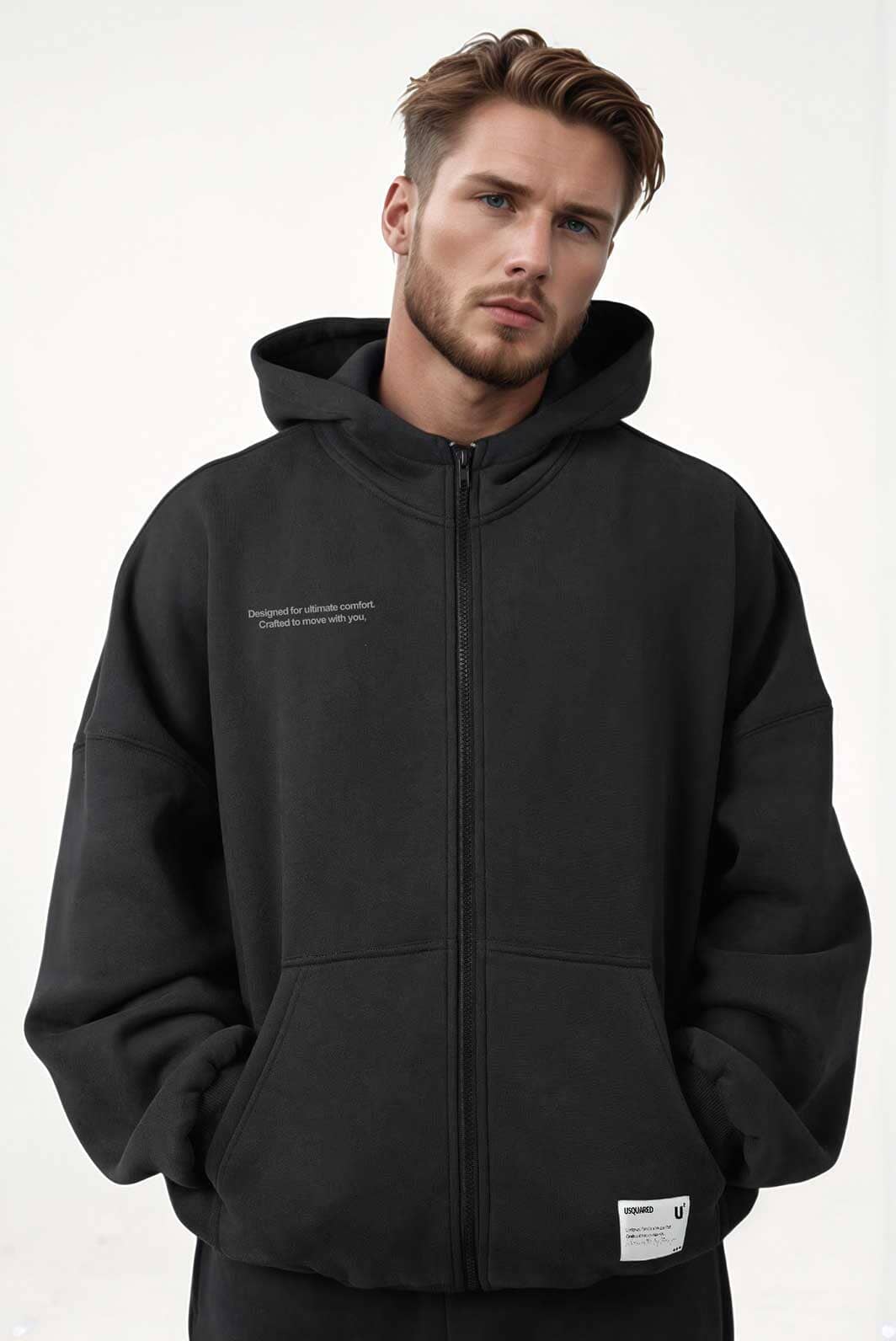 USQUARED Empower Oversized Full Zipper Hoodie Unisex Zipper Hoodie USQUARED