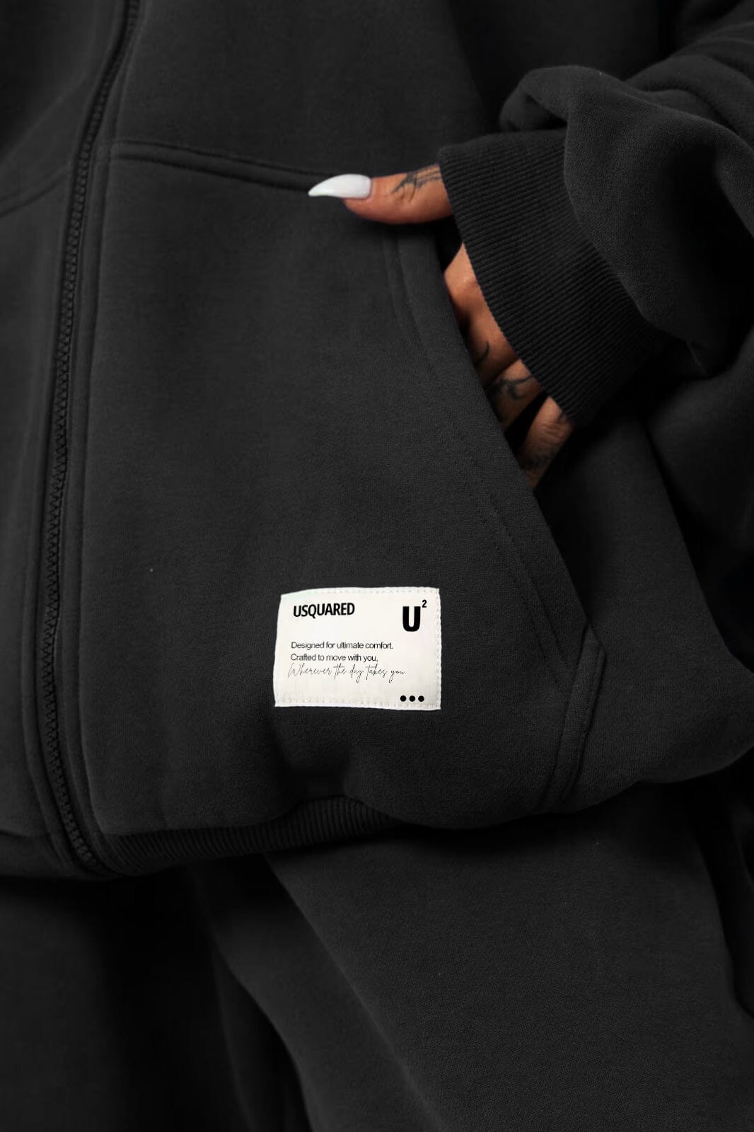 USQUARED Empower Oversized Full Zipper Hoodie Unisex Zipper Hoodie USQUARED